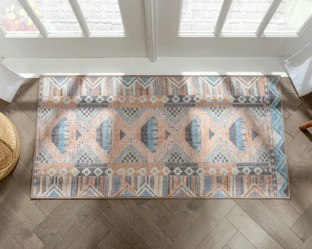 Well Woven Boron Machine Washable Vintage Gabbeh Geometric Pattern Blush Pink Flat-Weave Distressed Rug Global 10 Well Woven Boron Machine Washable Vintage Gabbeh Geometric Pattern Blush Pink Flat-Weave Distressed Rug Global