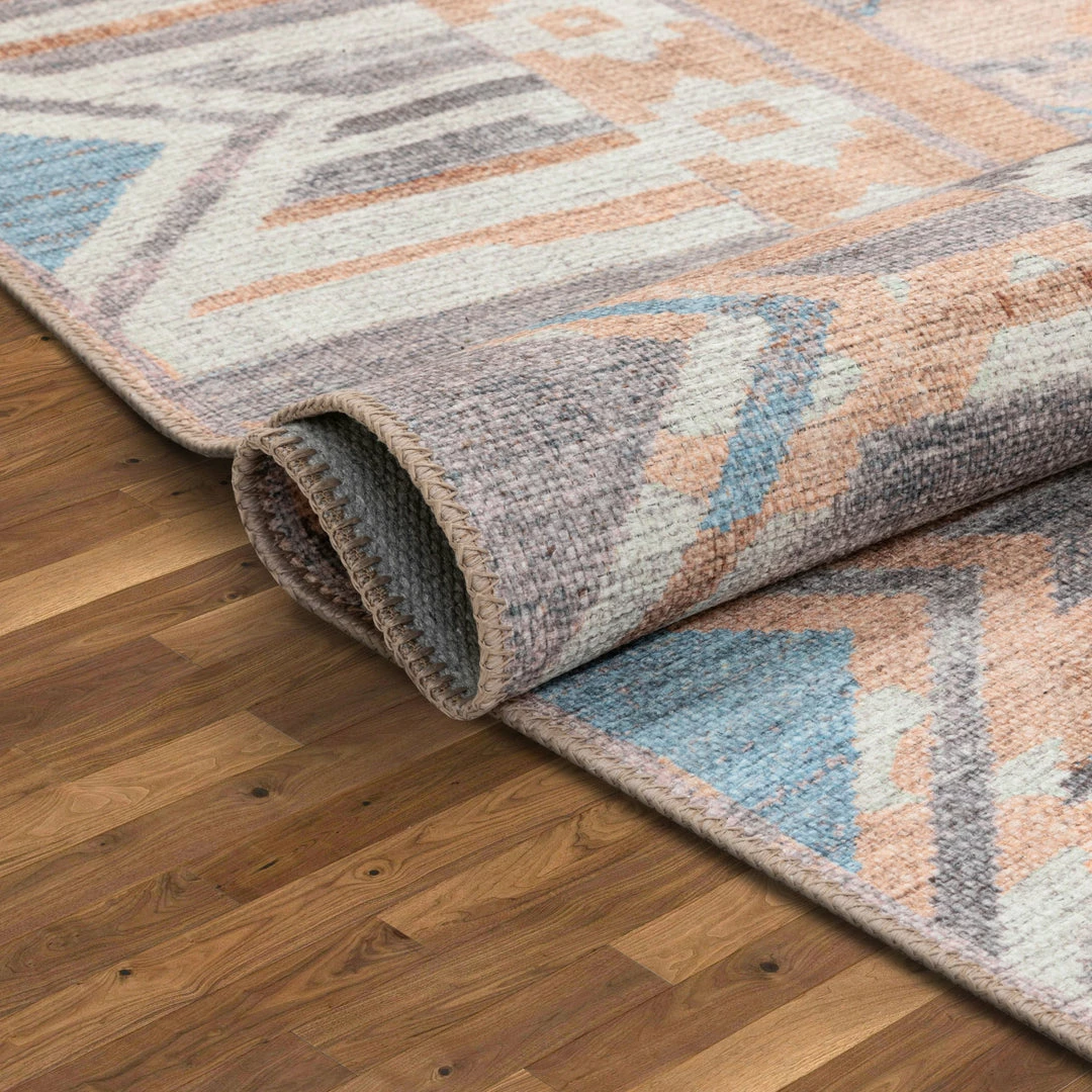 Well Woven Boron Machine Washable Vintage Gabbeh Geometric Pattern Blush Pink Flat-Weave Distressed Rug Global 9 Well Woven Boron Machine Washable Vintage Gabbeh Geometric Pattern Blush Pink Flat-Weave Distressed Rug Global