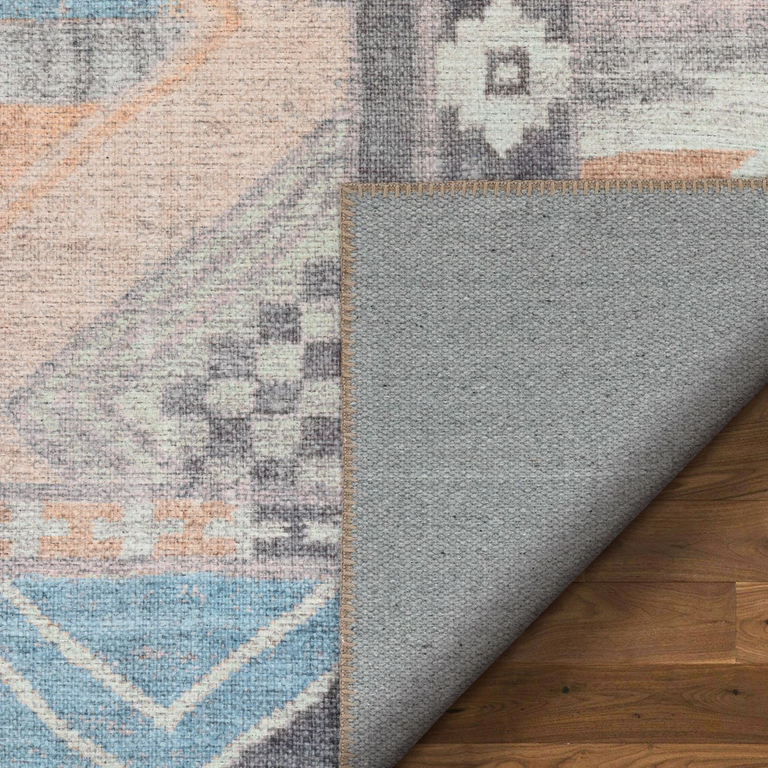 Well Woven Boron Machine Washable Vintage Gabbeh Geometric Pattern Blush Pink Flat-Weave Distressed Rug Global 4 Well Woven Boron Machine Washable Vintage Gabbeh Geometric Pattern Blush Pink Flat-Weave Distressed Rug Global