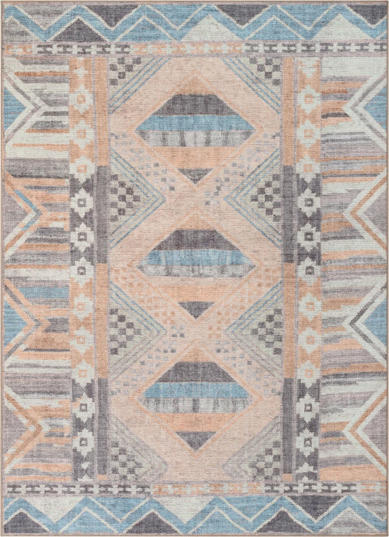Well Woven Boron Machine Washable Vintage Gabbeh Geometric Pattern Blush Pink Flat-Weave Distressed Rug Global 2 Well Woven Boron Machine Washable Vintage Gabbeh Geometric Pattern Blush Pink Flat-Weave Distressed Rug Global