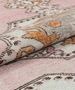 Well Woven Cartago Machine Washable Vintage Medallion Persian Blush Flat-Weave Distressed 5'3" X 7'3" Rug 19 Well Woven Cartago Machine Washable Vintage Medallion Persian Blush Flat-Weave Distressed 5'3