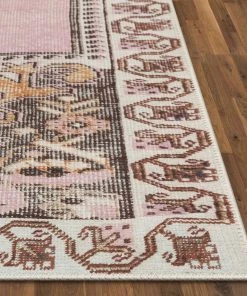 Well Woven Cartago Machine Washable Vintage Medallion Persian Blush Flat-Weave Distressed 5'3" X 7'3" Rug 13 Well Woven Cartago Machine Washable Vintage Medallion Persian Blush Flat-Weave Distressed 5'3