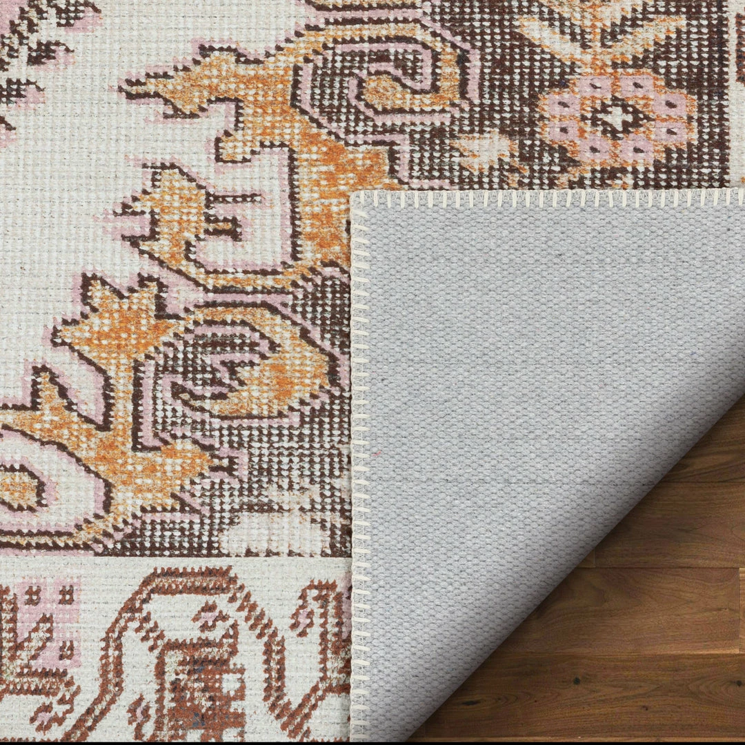 Well Woven Cartago Machine Washable Vintage Medallion Persian Blush Flat-Weave Distressed 5'3" X 7'3" Rug 6 Well Woven Cartago Machine Washable Vintage Medallion Persian Blush Flat-Weave Distressed 5'3" X 7'3" Rug