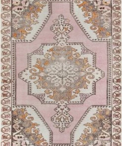 Well Woven Cartago Machine Washable Vintage Medallion Persian Blush Flat-Weave Distressed 5'3" X 7'3" Rug
