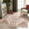 Well Woven Cartago Machine Washable Vintage Medallion Persian Blush Flat-Weave Distressed 5'3" X 7'3" Rug