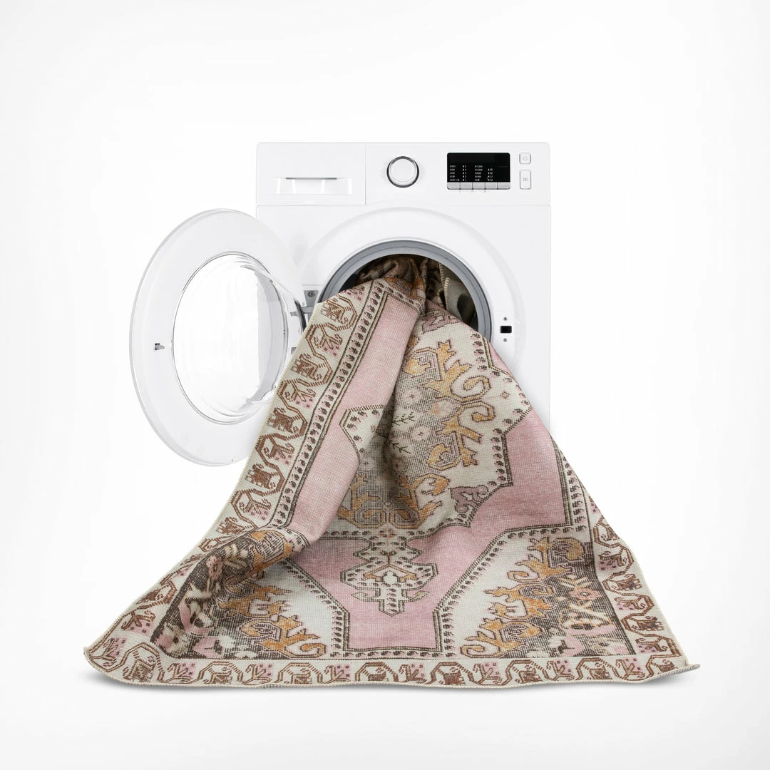 Well Woven Cartago Machine Washable Vintage Medallion Persian Blush Flat-Weave Distressed 5'3" X 7'3" Rug 5 Well Woven Cartago Machine Washable Vintage Medallion Persian Blush Flat-Weave Distressed 5'3" X 7'3" Rug