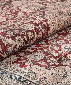 Well Woven Global Tonti Machine Washable Vintage Medallion Oriental Red Flat-Weave Distressed Rug