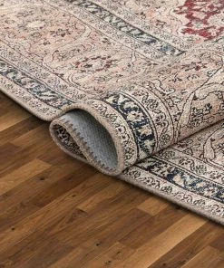 Well Woven Global Tonti Machine Washable Vintage Medallion Oriental Red Flat-Weave Distressed Rug