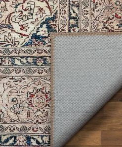 Well Woven Global Tonti Machine Washable Vintage Medallion Oriental Red Flat-Weave Distressed Rug