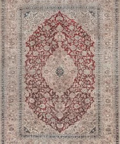 Well Woven Global Tonti Machine Washable Vintage Medallion Oriental Red Flat-Weave Distressed Rug