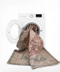 Well Woven Global Tonti Machine Washable Vintage Medallion Oriental Red Flat-Weave Distressed Rug