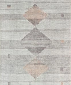 Well Woven Global Argonne Machine Washable Vintage Southwestern Diamond Pattern Grey Flat-Weave Distressed Rug