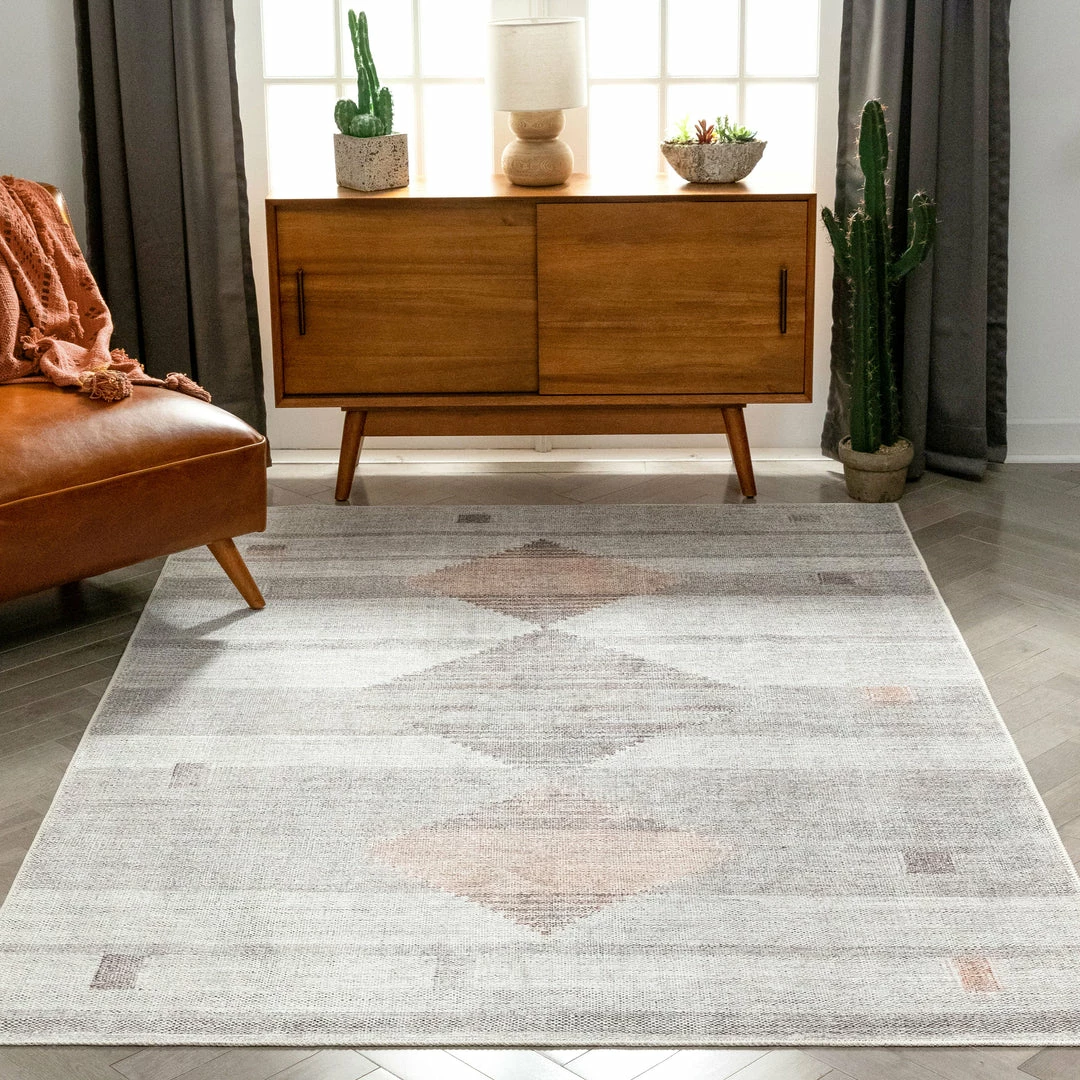 Well Woven Global Argonne Machine Washable Vintage Southwestern Diamond Pattern Grey Flat-Weave Distressed Rug 10 Well Woven Global Argonne Machine Washable Vintage Southwestern Diamond Pattern Grey Flat-Weave Distressed Rug