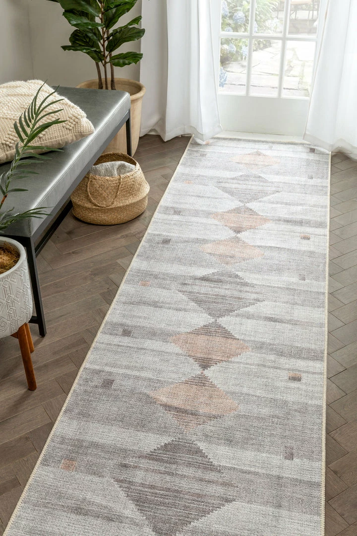 Well Woven Global Argonne Machine Washable Vintage Southwestern Diamond Pattern Grey Flat-Weave Distressed Rug 5 Well Woven Global Argonne Machine Washable Vintage Southwestern Diamond Pattern Grey Flat-Weave Distressed Rug