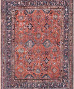 Well Woven Global Daliah Machine Washable Vintage Persian Oriental Red Flat-Weave Rug