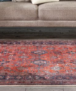 Well Woven Global Daliah Machine Washable Vintage Persian Oriental Red Flat-Weave Rug