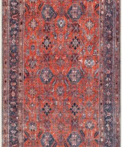 Well Woven Global Daliah Machine Washable Vintage Persian Oriental Red Flat-Weave Rug