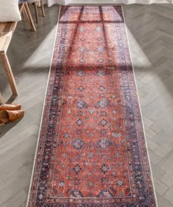 Well Woven Global Daliah Machine Washable Vintage Persian Oriental Red Flat-Weave Rug