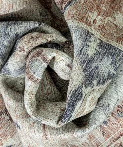 Well Woven Binita Machine Washable Vintage Medallion Oriental Ivory Rust Flat-Weave Rug Global