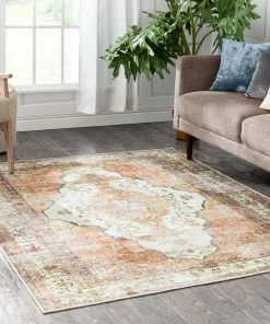 Well Woven Global Ashtyn Vintage Medallion Blush Ivory Persian Rug By Rebecca Propes