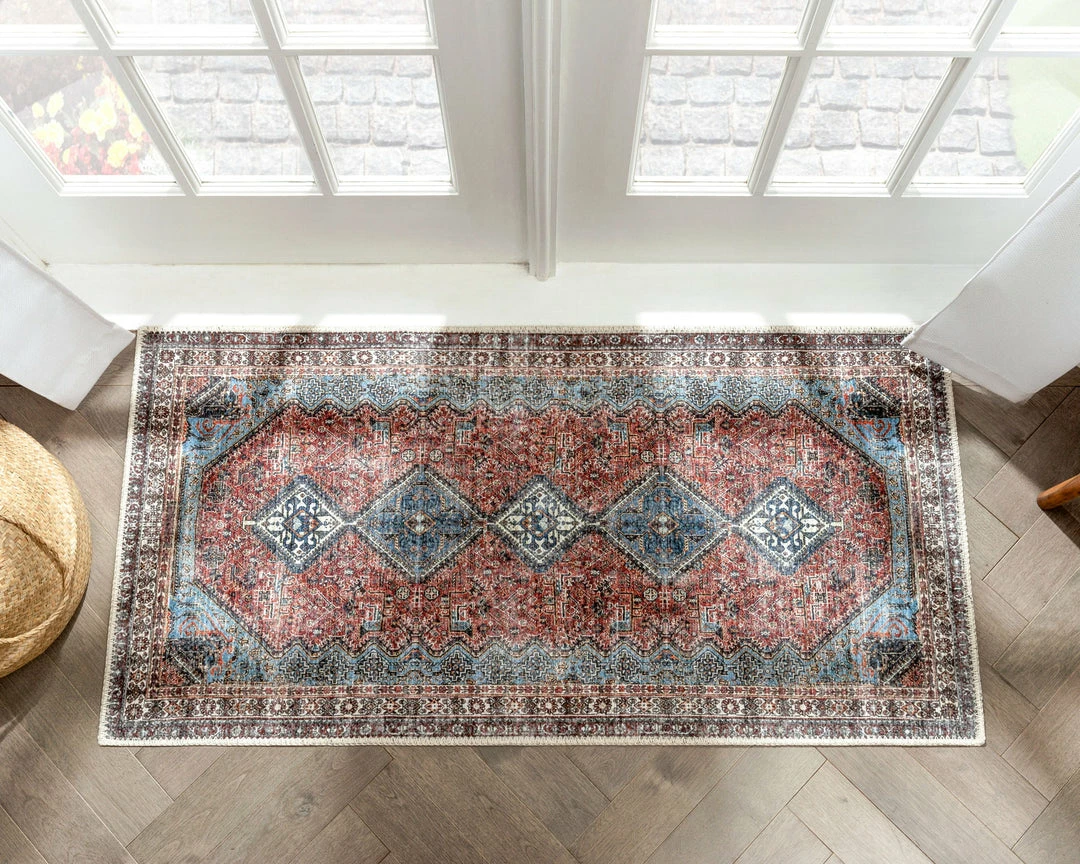 Well Woven Menda Machine Washable Vintage Bohemian Meallion Oriental Blush Flat-Weave Distressed Rug 7 Well Woven Menda Machine Washable Vintage Bohemian Meallion Oriental Blush Flat-Weave Distressed Rug