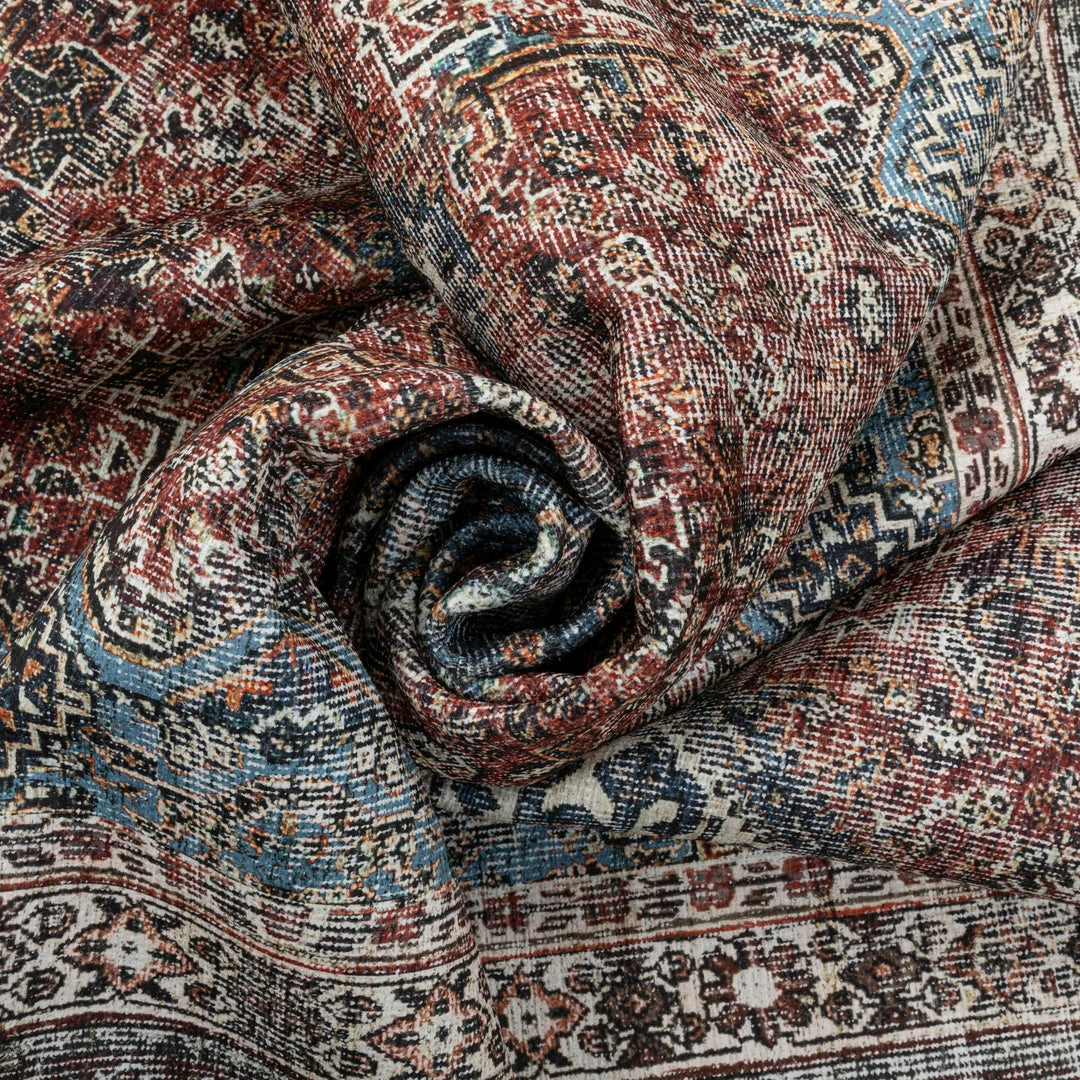 Well Woven Menda Machine Washable Vintage Bohemian Meallion Oriental Blush Flat-Weave Distressed Rug 3 Well Woven Menda Machine Washable Vintage Bohemian Meallion Oriental Blush Flat-Weave Distressed Rug