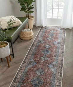 Well Woven Menda Machine Washable Vintage Bohemian Meallion Oriental Blush Flat-Weave Distressed Rug 19 Well Woven Menda Machine Washable Vintage Bohemian Meallion Oriental Blush Flat-Weave Distressed Rug