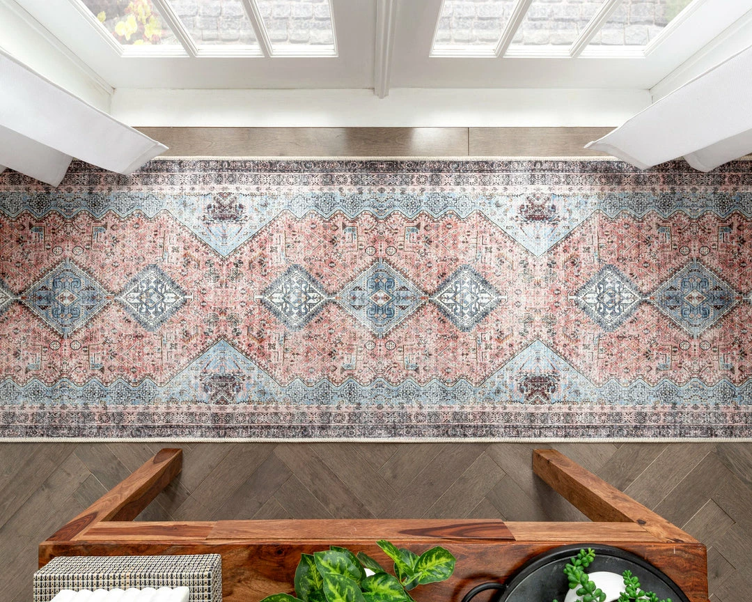 Well Woven Menda Machine Washable Vintage Bohemian Meallion Oriental Light Blue Flat-Weave Distressed Rug Global 14 Well Woven Menda Machine Washable Vintage Bohemian Meallion Oriental Light Blue Flat-Weave Distressed Rug Global