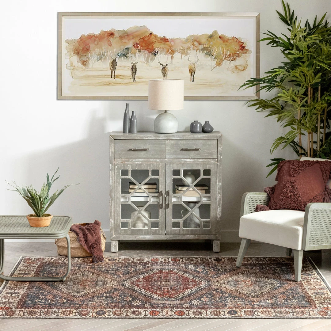 Well Woven Ripon Machine Washable Vintage Medallion Botanical Border Blue Red Flat-Weave Distressed Rug 10 Well Woven Ripon Machine Washable Vintage Medallion Botanical Border Blue Red Flat-Weave Distressed Rug