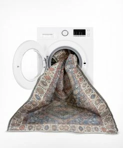 Well Woven Ripon Machine Washable Vintage Medallion Botanical Border Blue Red Flat-Weave Distressed Rug 17 Well Woven Ripon Machine Washable Vintage Medallion Botanical Border Blue Red Flat-Weave Distressed Rug