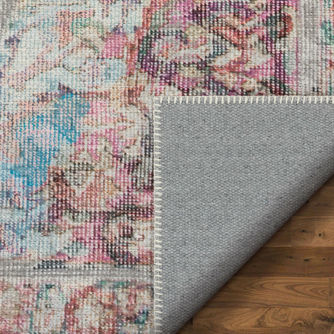 Well Woven Ramon Machine Washable Vintage Persian Botanical Pink Pastel Green Flat-Weave Distressed Rug Global 4 Well Woven Ramon Machine Washable Vintage Persian Botanical Pink Pastel Green Flat-Weave Distressed Rug Global