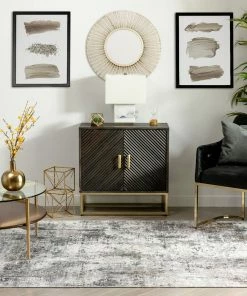 Well Woven Arcata Machine Washable Contemporary Distressed Abstract Grey Flat-Weave Distressed Rug