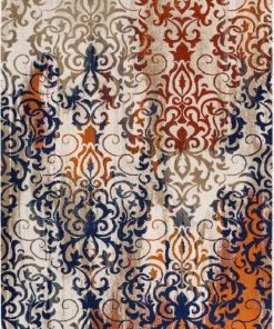 Well Woven Damask Multi Modern Distressed Rug Global