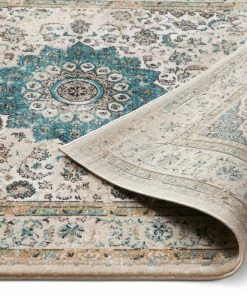 Well Woven Mahal Beige Vintage Medallion Rug