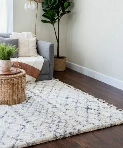 Well Woven Blossom Moroccan Trellis Ivory Super Soft And Thick Shag Rug Global