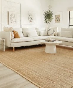 Well Woven Jute + Natural Laylani Farmhouse Jute Rug Hand-Braided Basket Weave Jute Rug Solid Pattern Natural/Gray Color 26 Well Woven Jute + Natural Laylani Farmhouse Jute Rug Hand-Braided Basket Weave Jute Rug Solid Pattern Natural/Gray Color