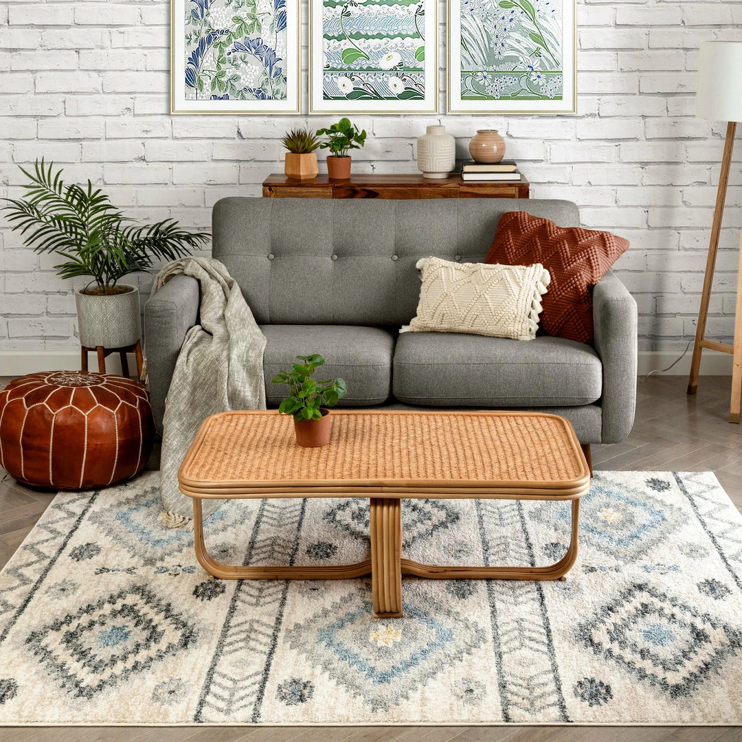 Well Woven Global Prato Tribal Southwestern Geometric Blue Rug 5 Well Woven Global Prato Tribal Southwestern Geometric Blue Rug