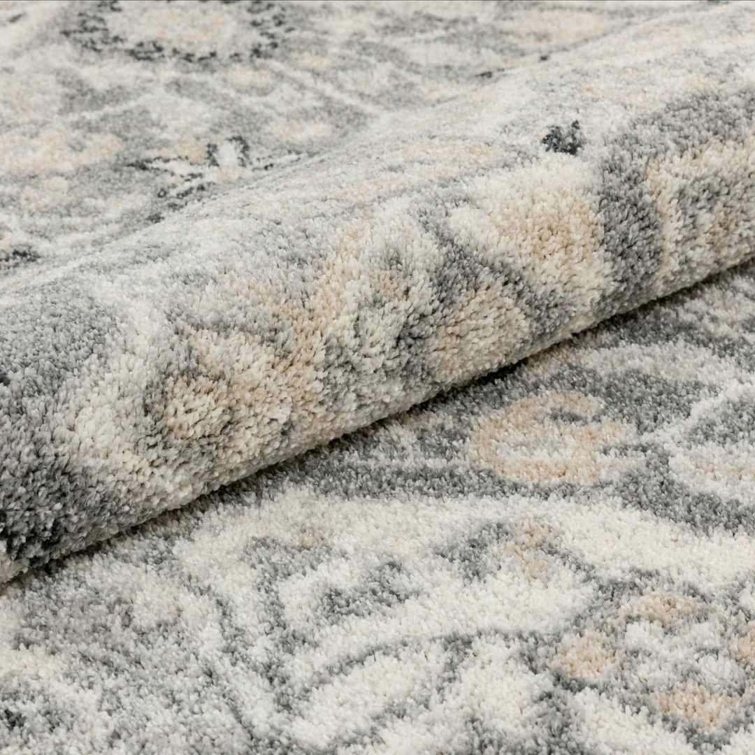 Well Woven Forti Perisan Medallion Botanical Border Grey Rug 9 Well Woven Forti Perisan Medallion Botanical Border Grey Rug