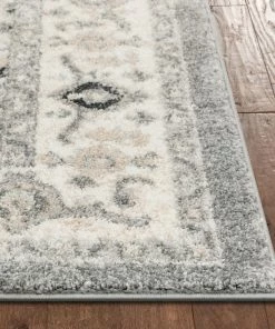 Well Woven Forti Perisan Medallion Botanical Border Grey Rug 16 Well Woven Forti Perisan Medallion Botanical Border Grey Rug