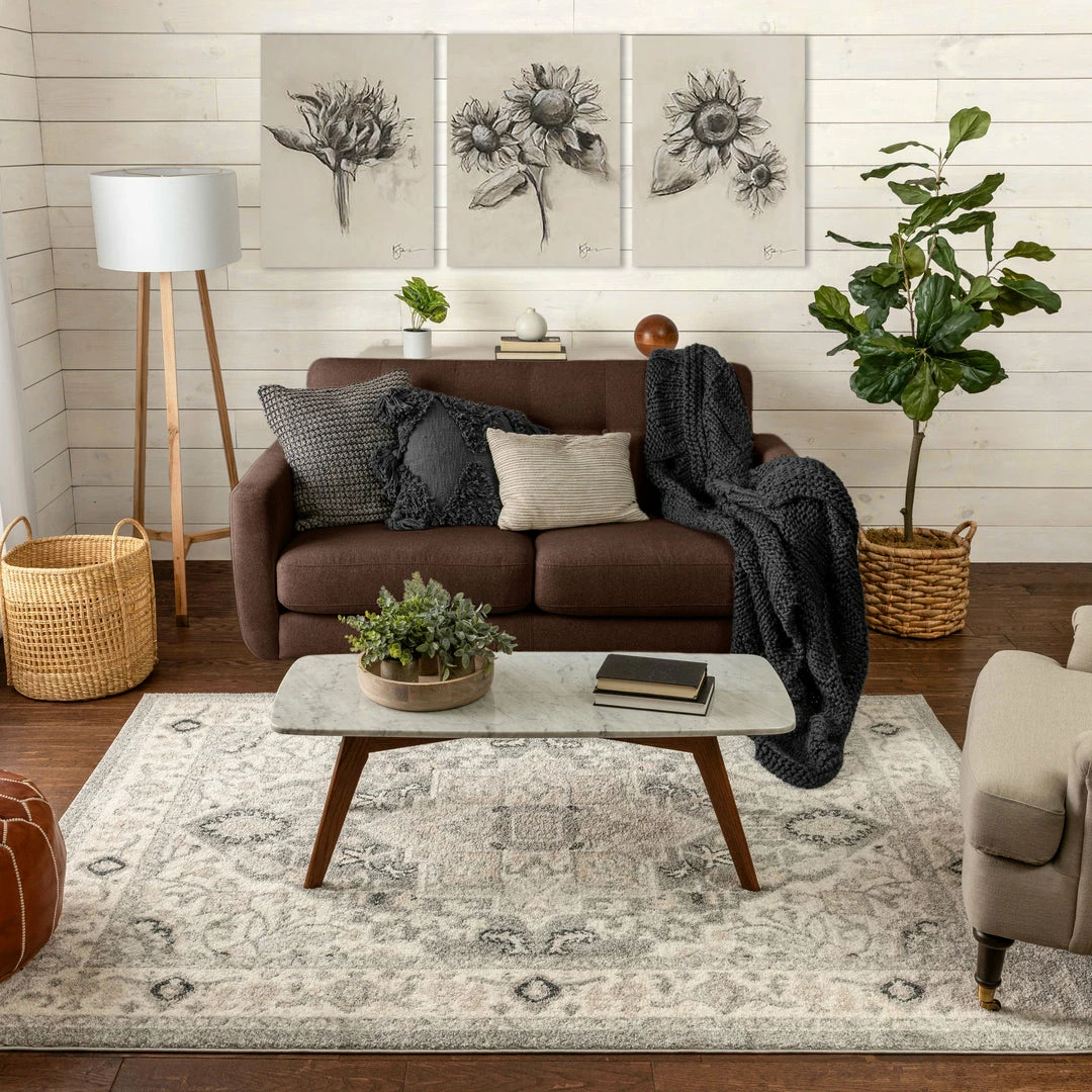 Well Woven Forti Perisan Medallion Botanical Border Grey Rug 5 Well Woven Forti Perisan Medallion Botanical Border Grey Rug