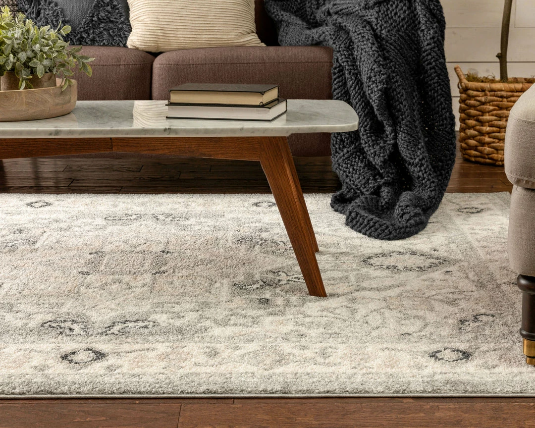 Well Woven Forti Perisan Medallion Botanical Border Grey Rug 4 Well Woven Forti Perisan Medallion Botanical Border Grey Rug