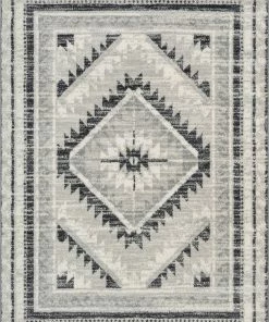 Well Woven Pisa Aztec Tribal Southwestern Grey Rug