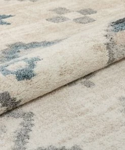 Well Woven Global Duchess Moroccan Diamond Pattern Beige Blue Rug