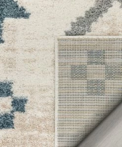 Well Woven Global Duchess Moroccan Diamond Pattern Beige Blue Rug