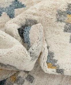 Well Woven Global Duchess Moroccan Diamond Pattern Beige Blue Rug