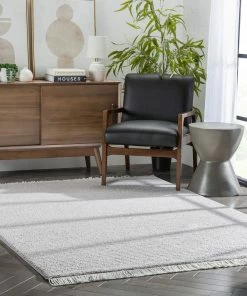 Well Woven Geometric Carlow Solid & Striped Textured Taupe Ivory Ultra Soft High-Low Shag Rug