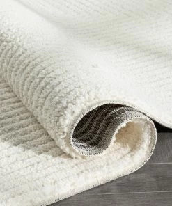 Well Woven Geometric Monroe Solid & Striped Textured Ivory Ultra Soft High-Low Shag Rug 23 Well Woven Geometric Monroe Solid & Striped Textured Ivory Ultra Soft High-Low Shag Rug