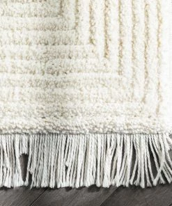 Well Woven Geometric Monroe Solid & Striped Textured Ivory Ultra Soft High-Low Shag Rug 16 Well Woven Geometric Monroe Solid & Striped Textured Ivory Ultra Soft High-Low Shag Rug