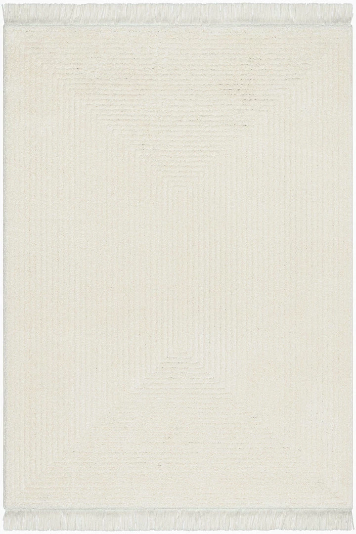 Well Woven Geometric Monroe Solid & Striped Textured Ivory Ultra Soft High-Low Shag Rug 2 Well Woven Geometric Monroe Solid & Striped Textured Ivory Ultra Soft High-Low Shag Rug