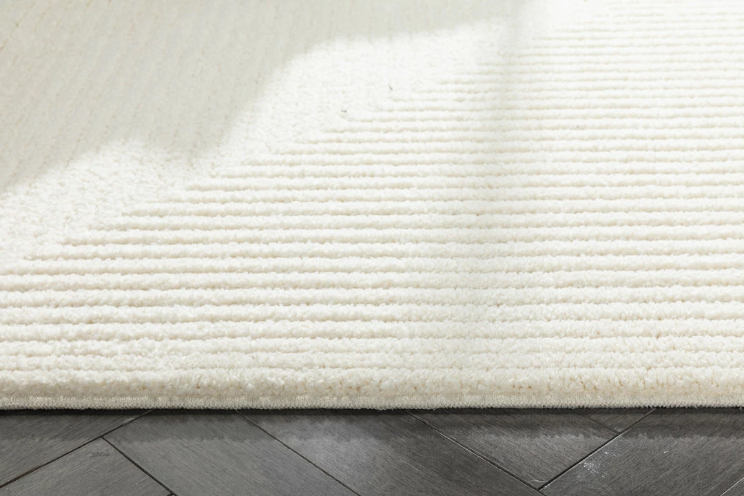 Well Woven Geometric Monroe Solid & Striped Textured Ivory Ultra Soft High-Low Shag Rug 6 Well Woven Geometric Monroe Solid & Striped Textured Ivory Ultra Soft High-Low Shag Rug